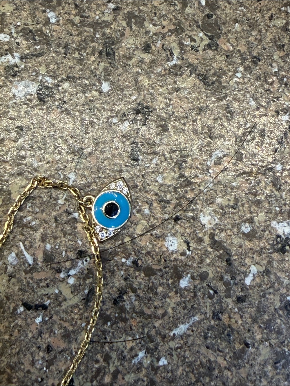 925 Sterling Silver Gold Vermeil Evil Eye Necklace